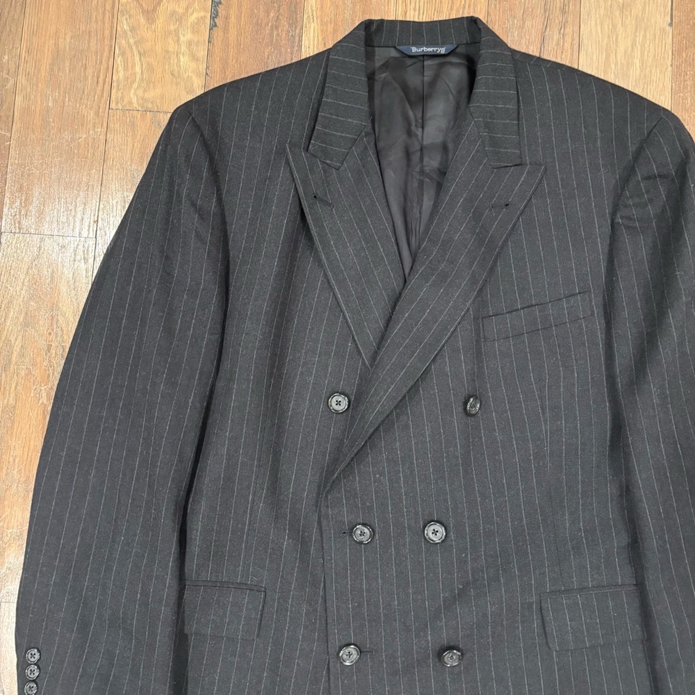 Burberrys Double Breasted Vintage Men’s 100% wool Pinstripe Jacket Size 46R - Picture 5 of 15
